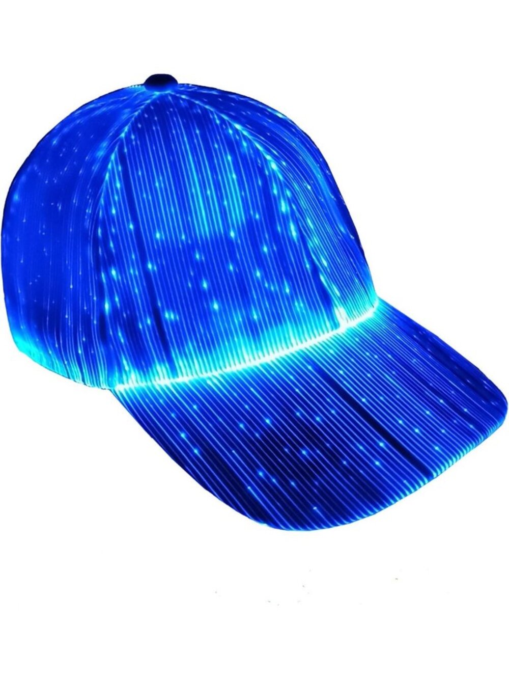 LED Fiber Optic Baseball Cap - 7 Color Luminous Light-Up Hat for Parties